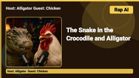By DJ either with says and call the snake in the crocodile in the alligator