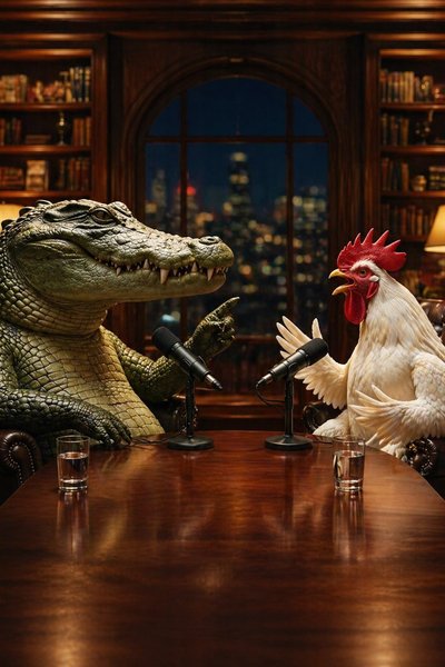 Alligator & Chicken trade stories on the Rap AI podcast 🎙️✨ #VideoPodcast