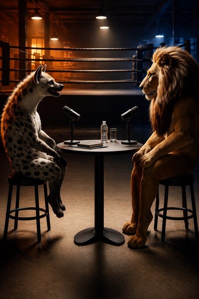 Hyena & Lion trade stories on the Rap AI podcast 🎙️✨ #VideoPodcast