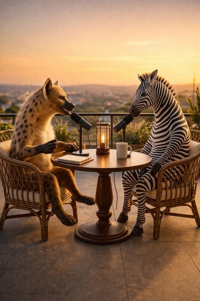 Hyena & Zebra trade stories on the Rap AI podcast 🎙️✨ #VideoPodcast