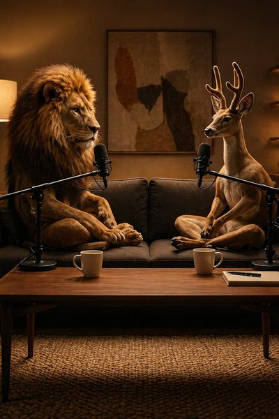 Lion & Deer trade stories on the Rap AI podcast 🎙️✨ #VideoPodcast