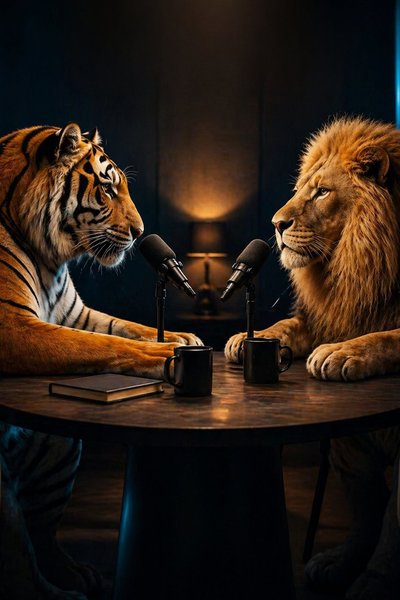 Tiger & Lion trade stories on the Rap AI podcast 🎙️✨ #VideoPodcast