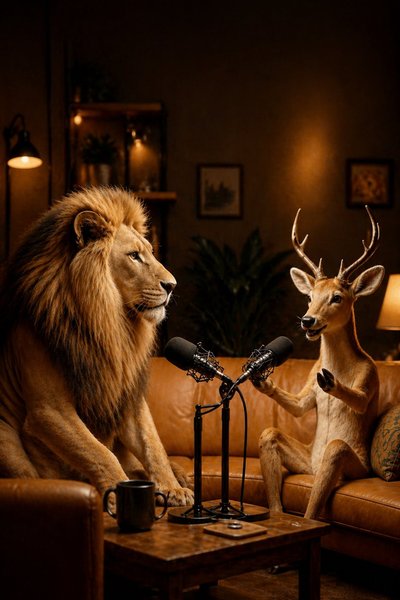Lion & Deer return to trade more stories on the Rap AI podcast 🎙️✨ #VideoPodcast