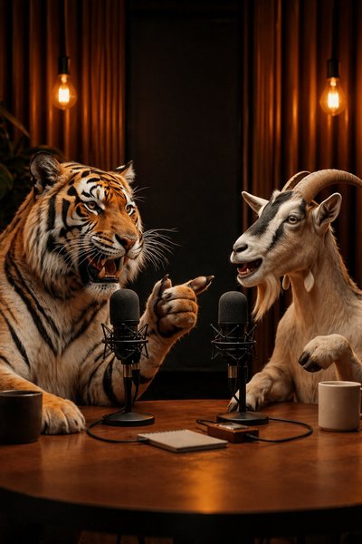 Tiger & Goat return to trade more stories on the Rap AI podcast 🎙️✨ #VideoPodcast