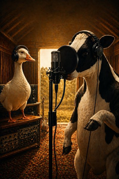 Bull & Duck bring fresh energy to the Rap AI booth 🎤🔥 #StudioSession