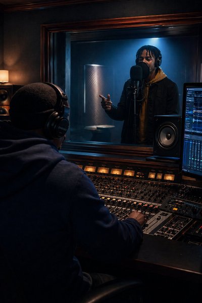 A fresh live-voice performance from the Rap AI booth — Take 1 🎤🔥 #StudioSession