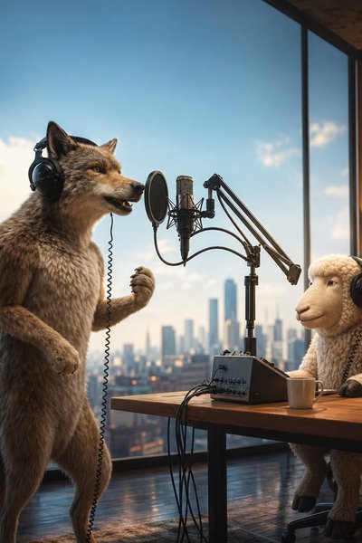Wolf & Sheep bring fresh energy to the Rap AI booth 🎤🔥 #StudioSession