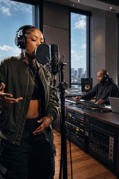 A fresh live-voice performance from the Rap AI booth — Take 2 🎤🔥 #StudioSession